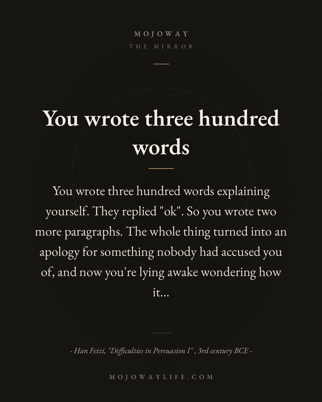 You wrote three hundred words