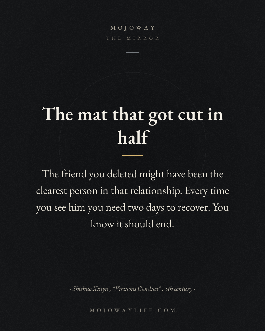 The mat that got cut in half
