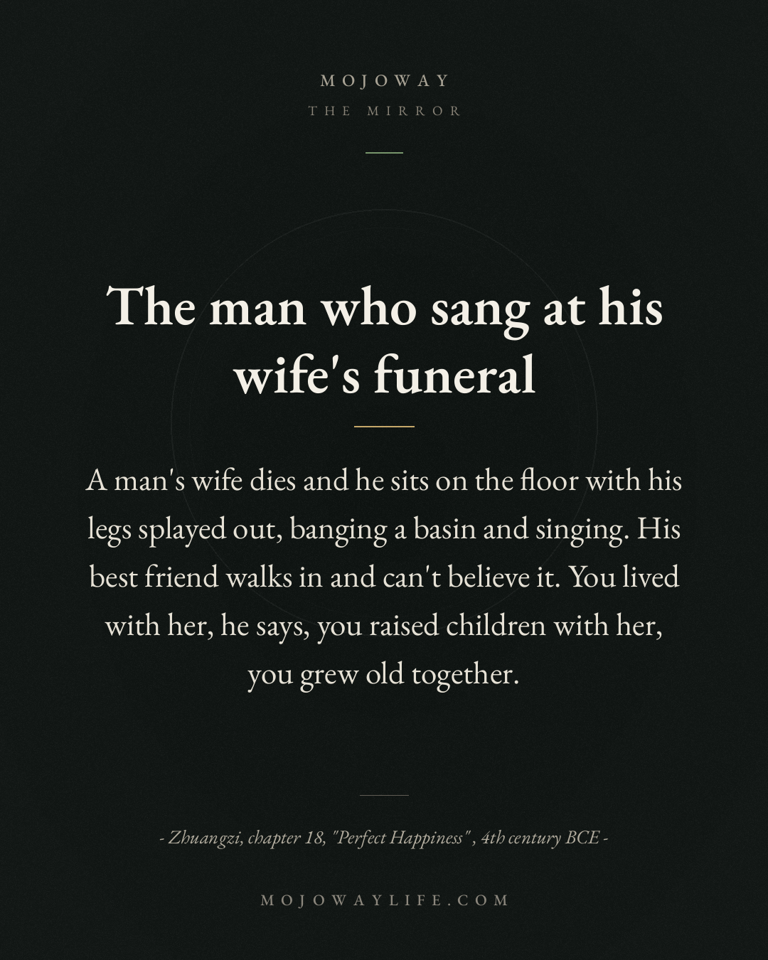 The man who sang at his wife's funeral