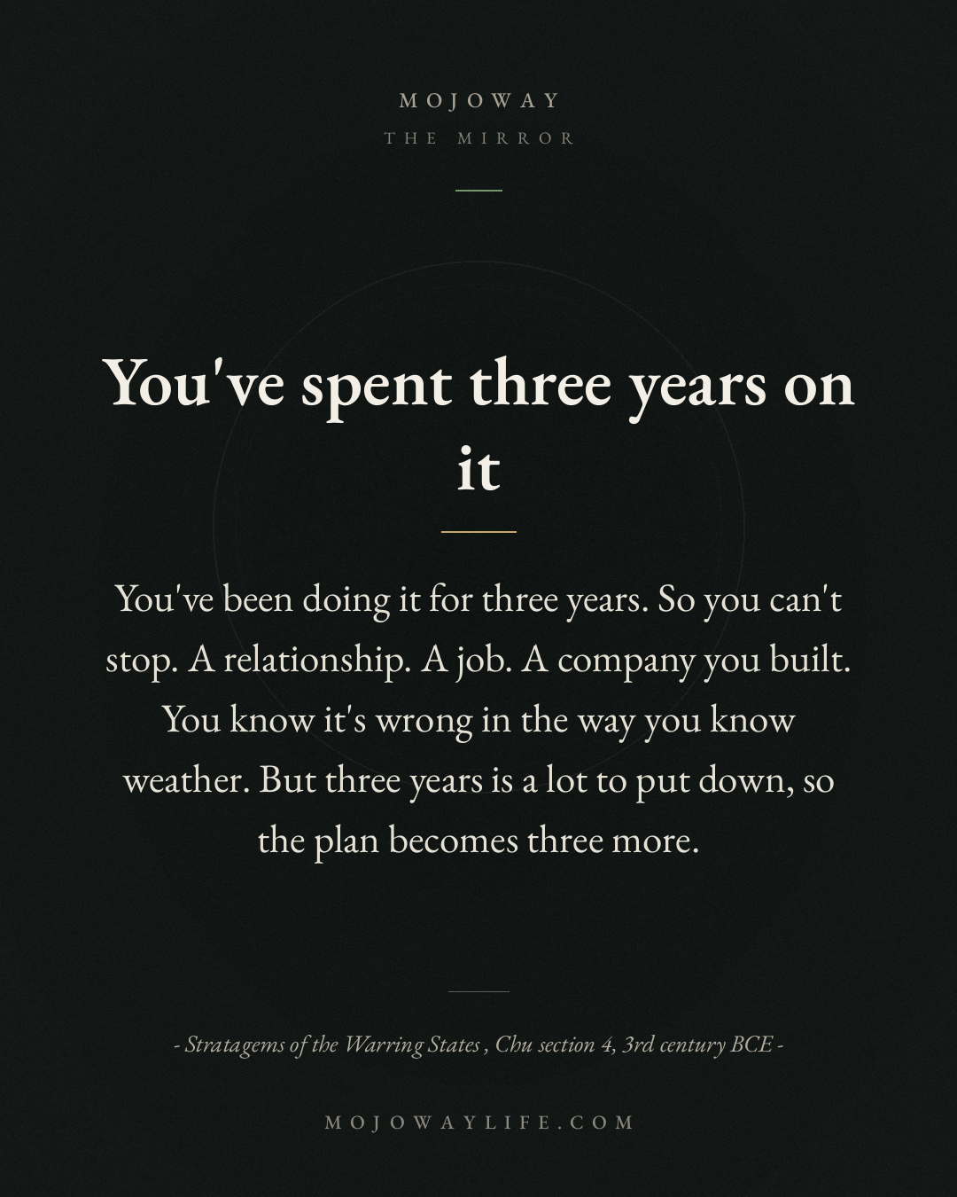 You've spent three years on it