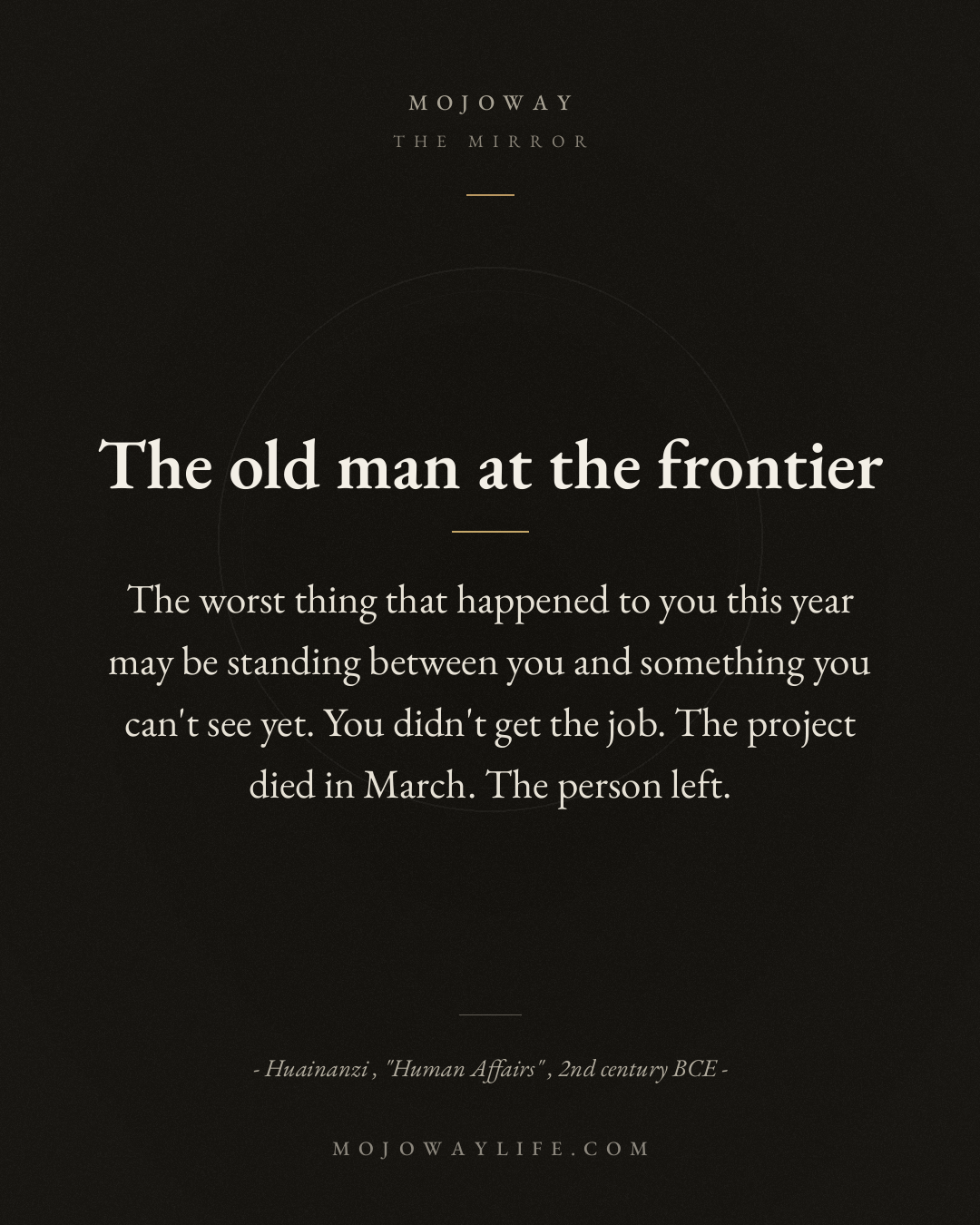 The old man at the frontier