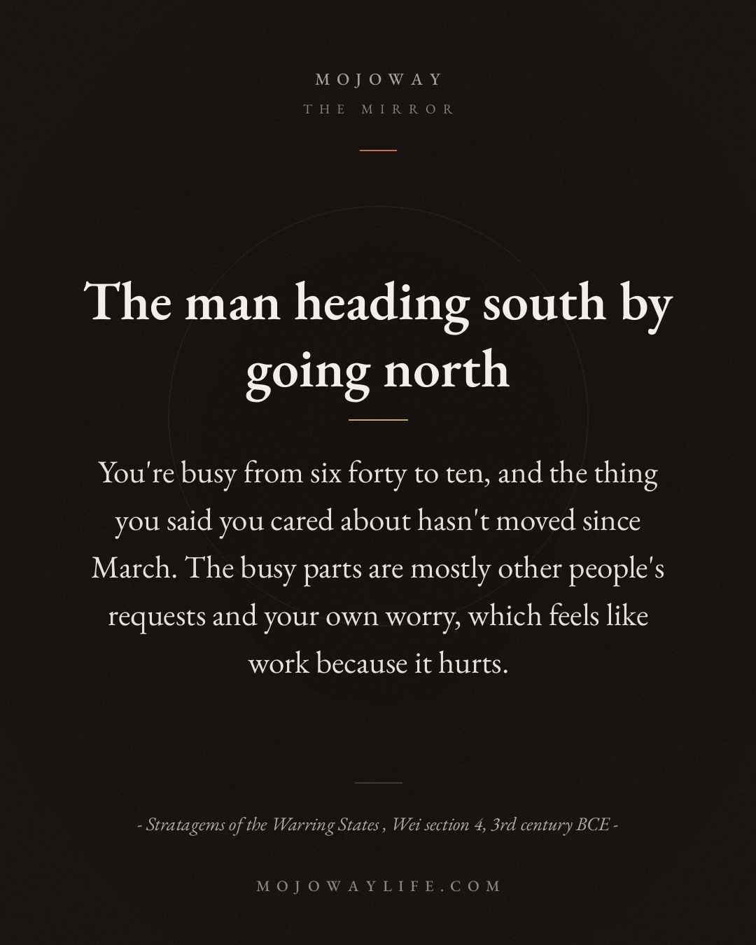 The man heading south by going north