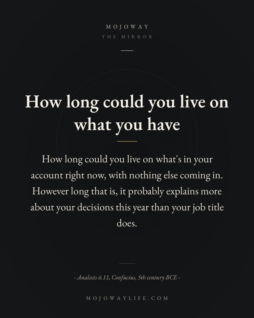 How long could you live on what you have