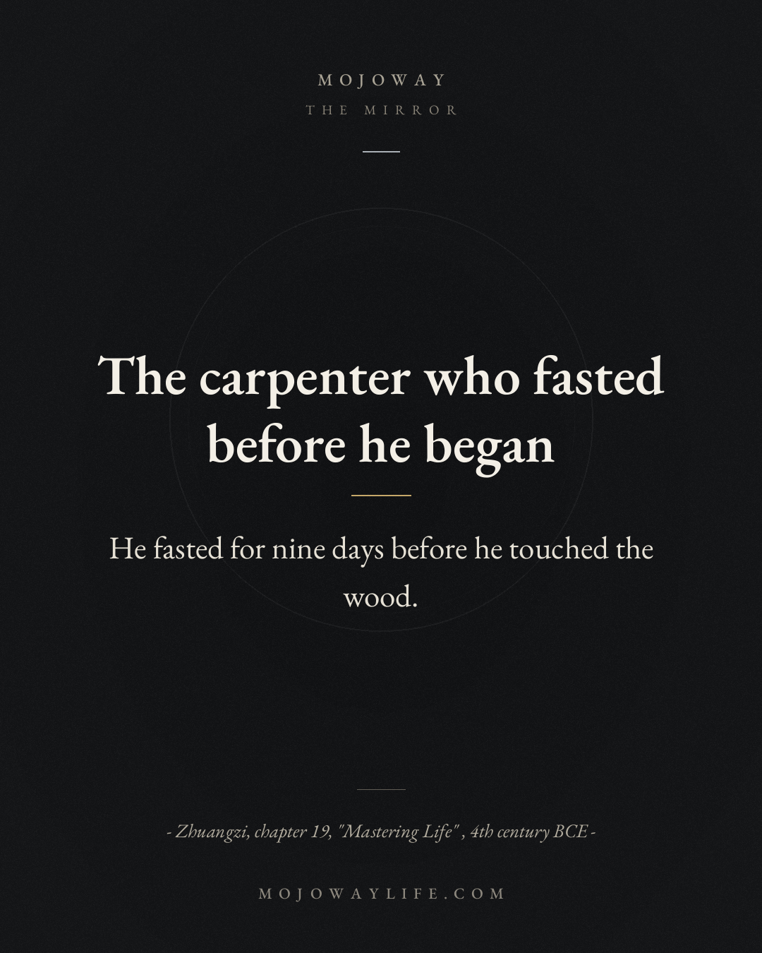 The carpenter who fasted before he began