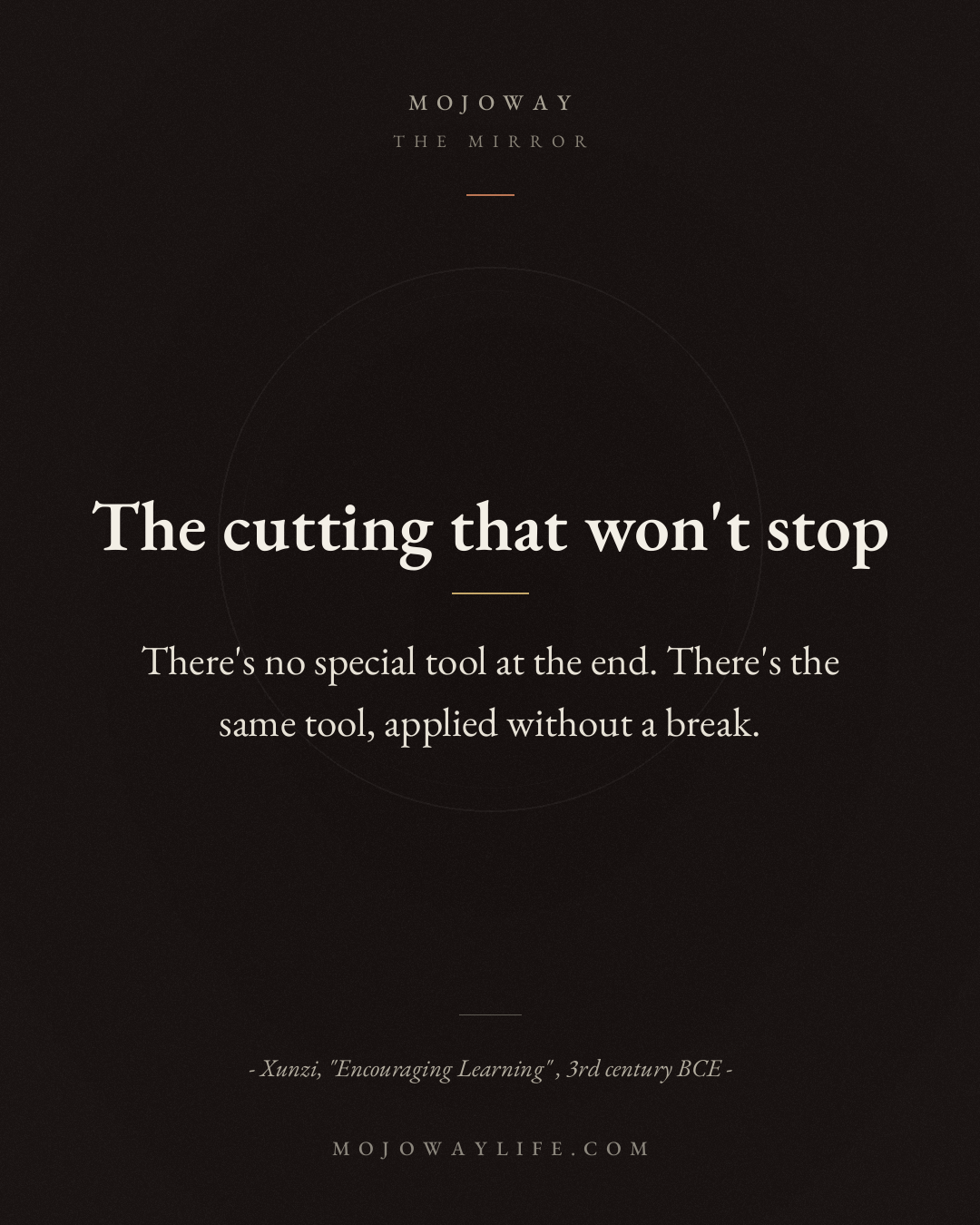 The cutting that won't stop