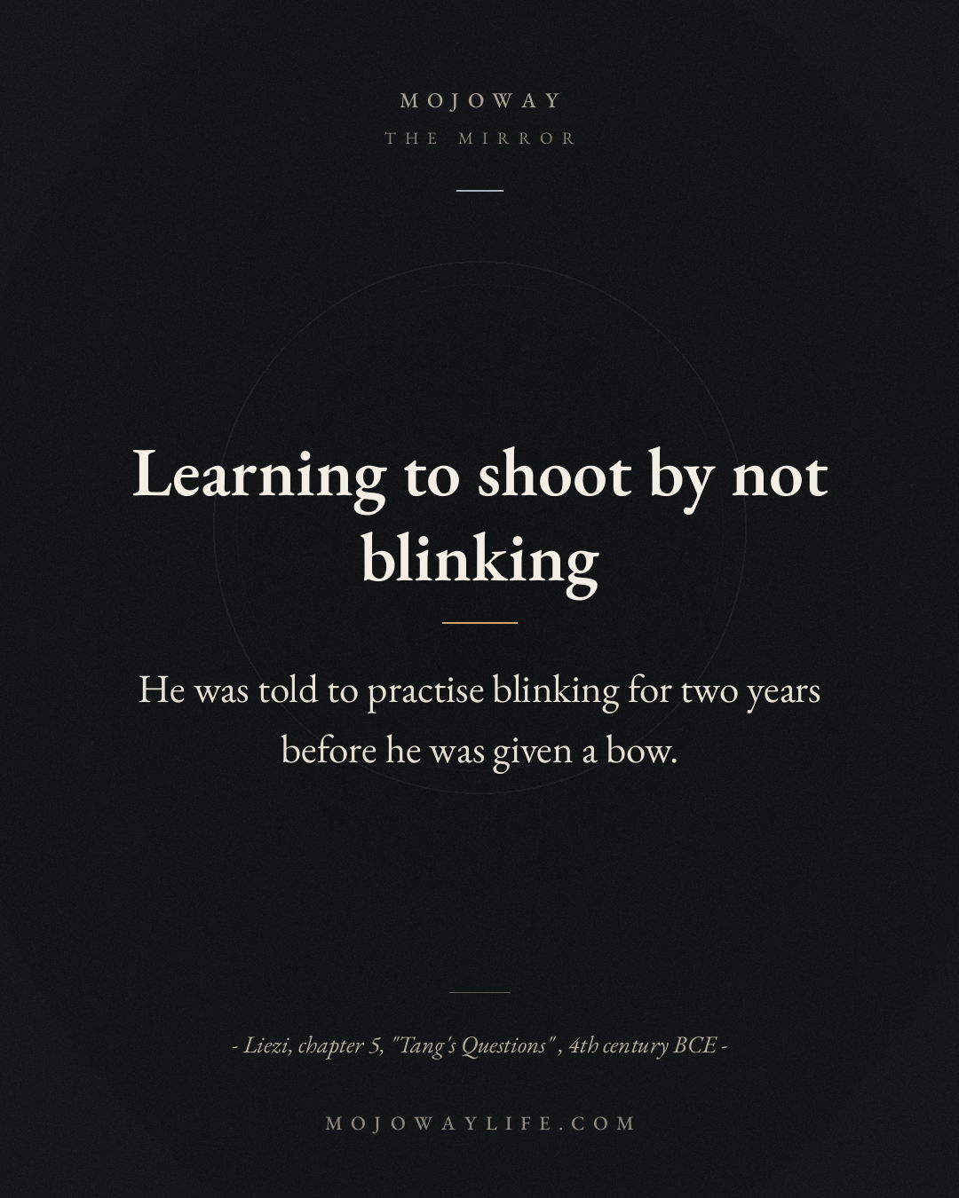Learning to shoot by not blinking