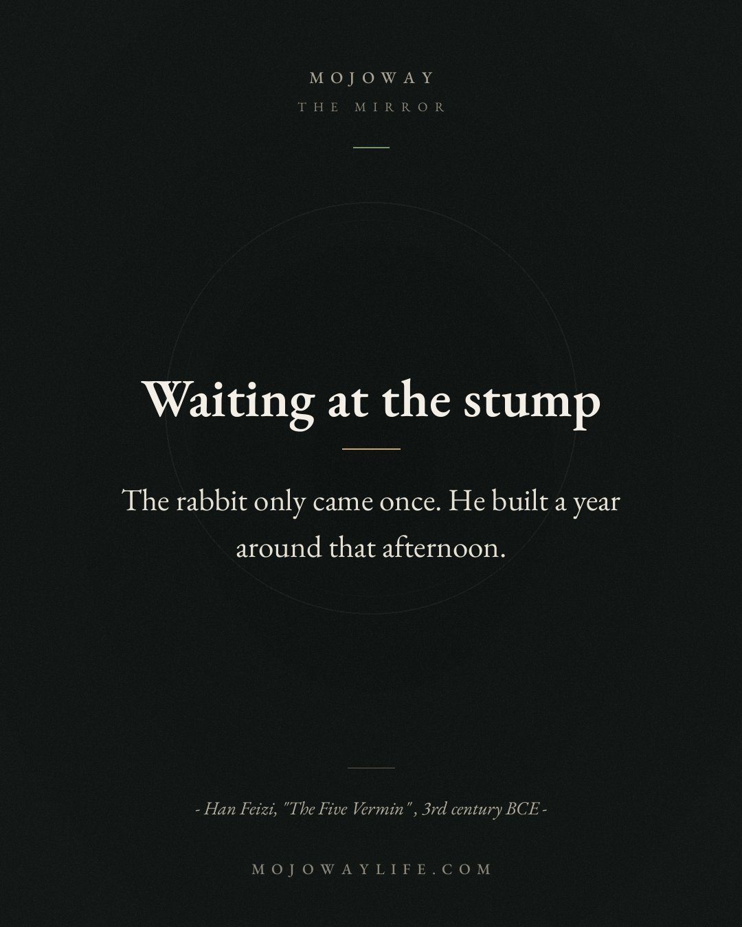 Waiting at the stump