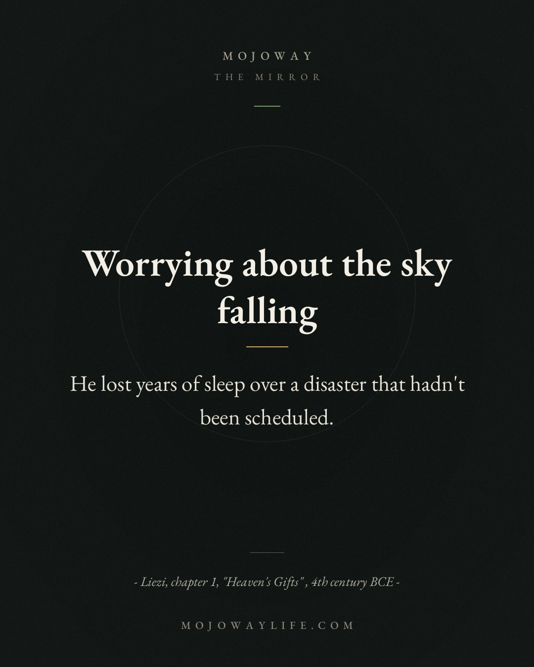 Worrying about the sky falling