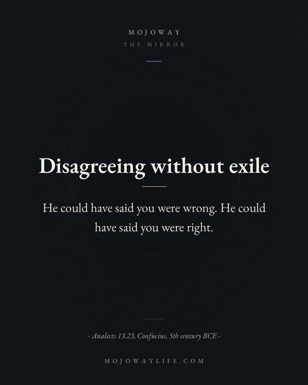 Disagreeing without exile