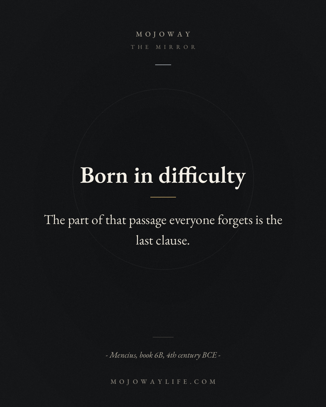 Born in difficulty