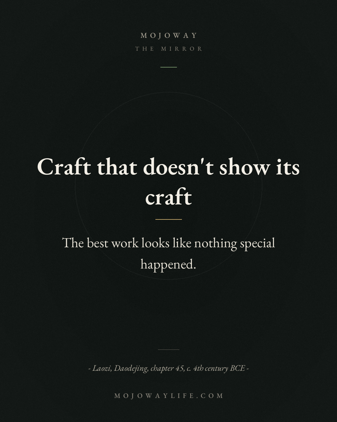 Craft that doesn't show its craft