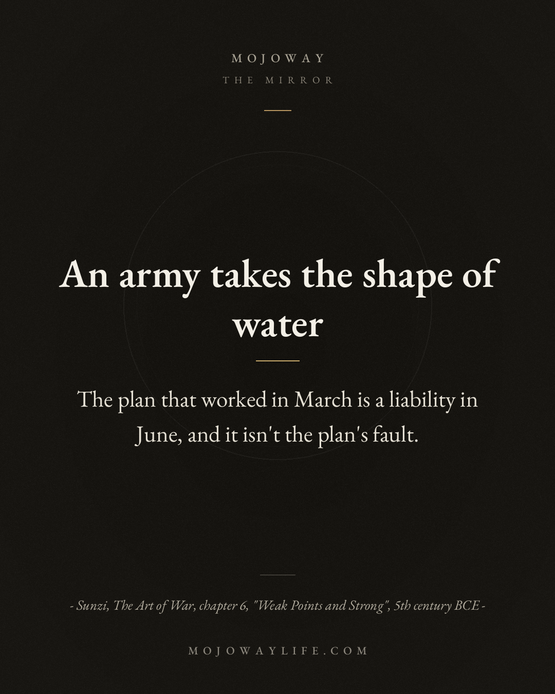 An army takes the shape of water