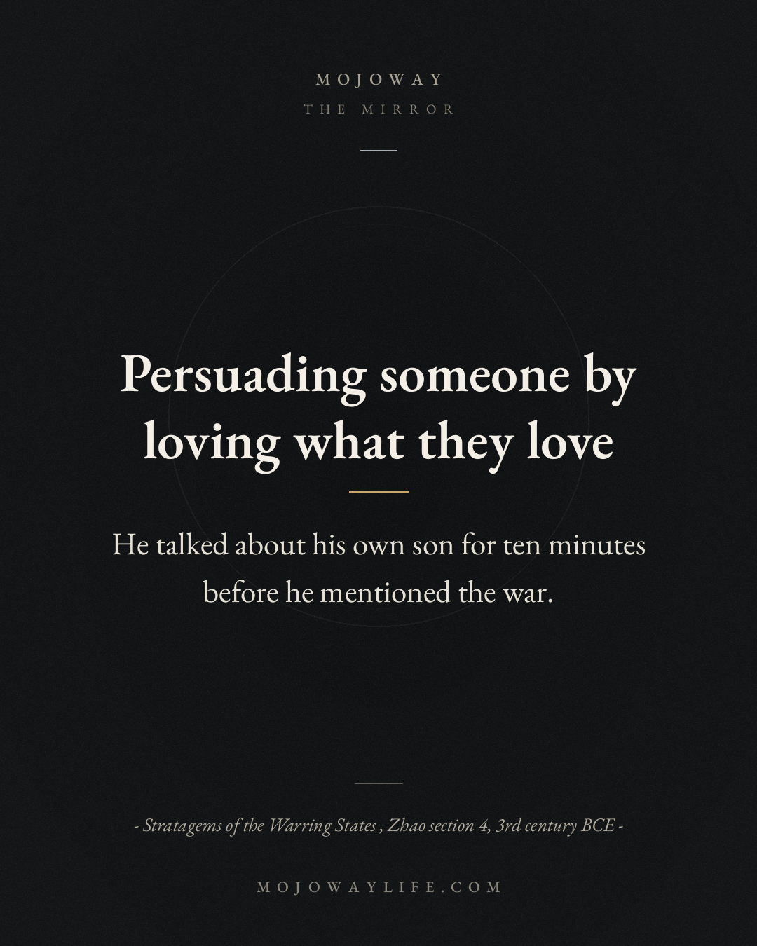 Persuading someone by loving what they love