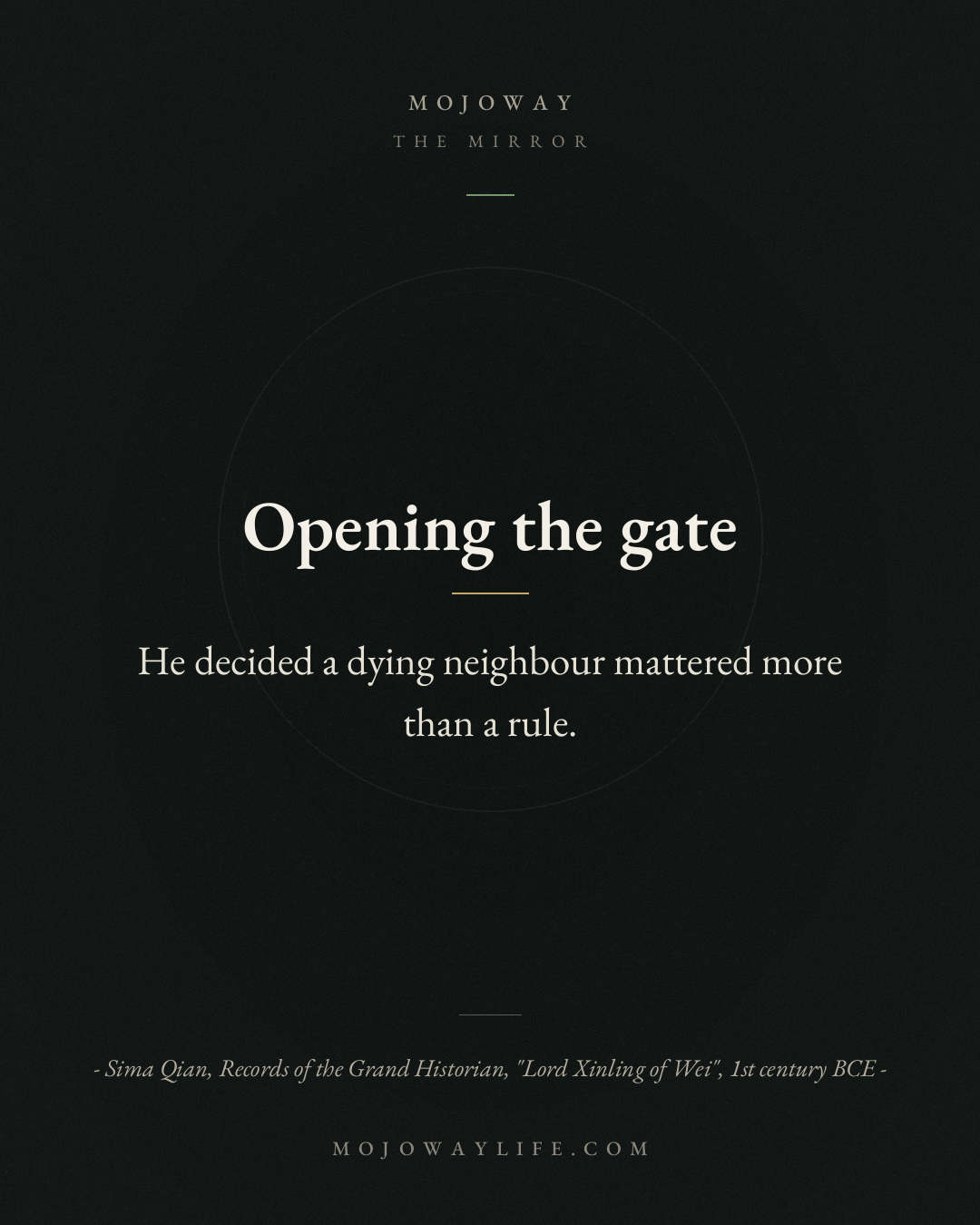 Opening the gate