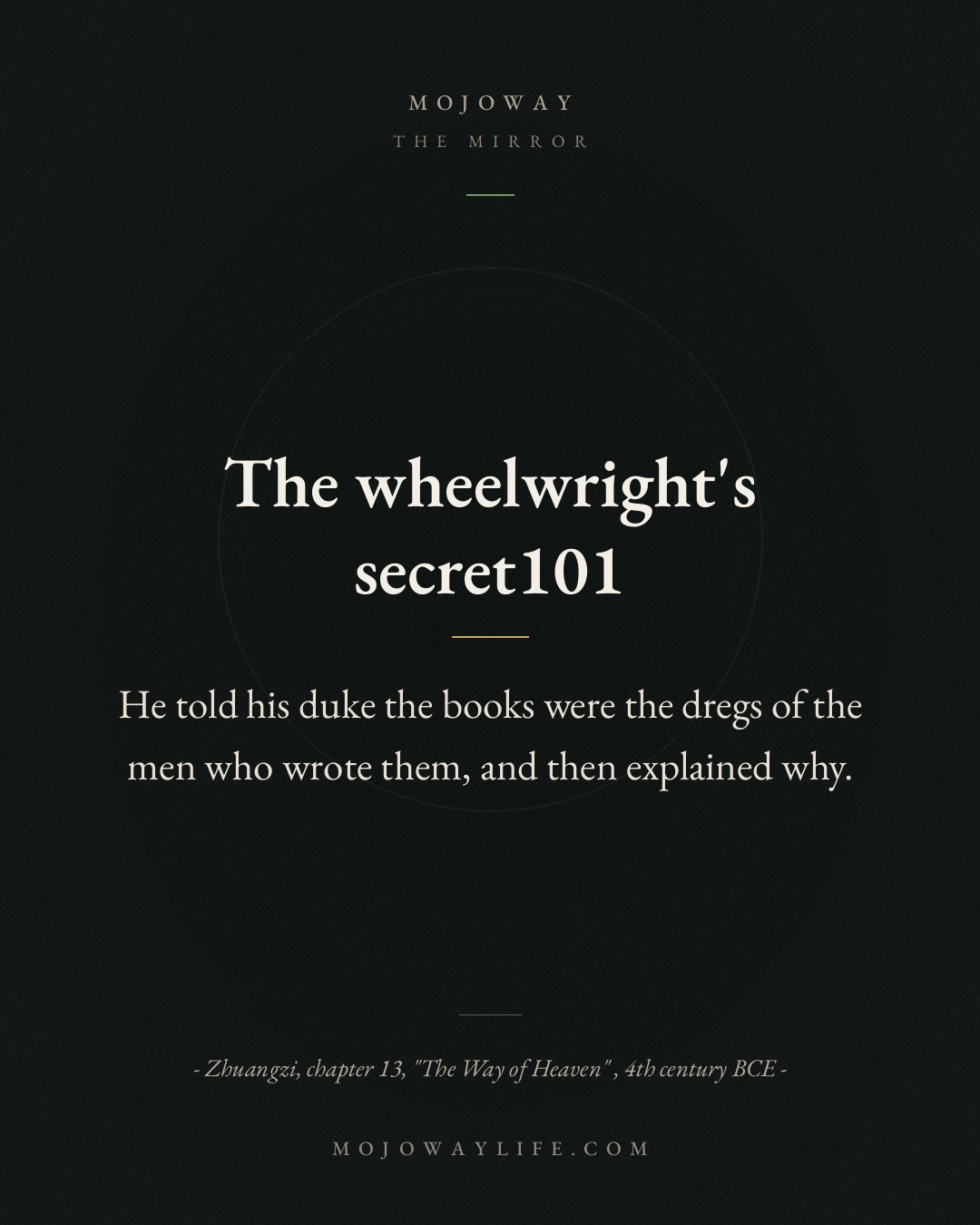 The wheelwright's secret