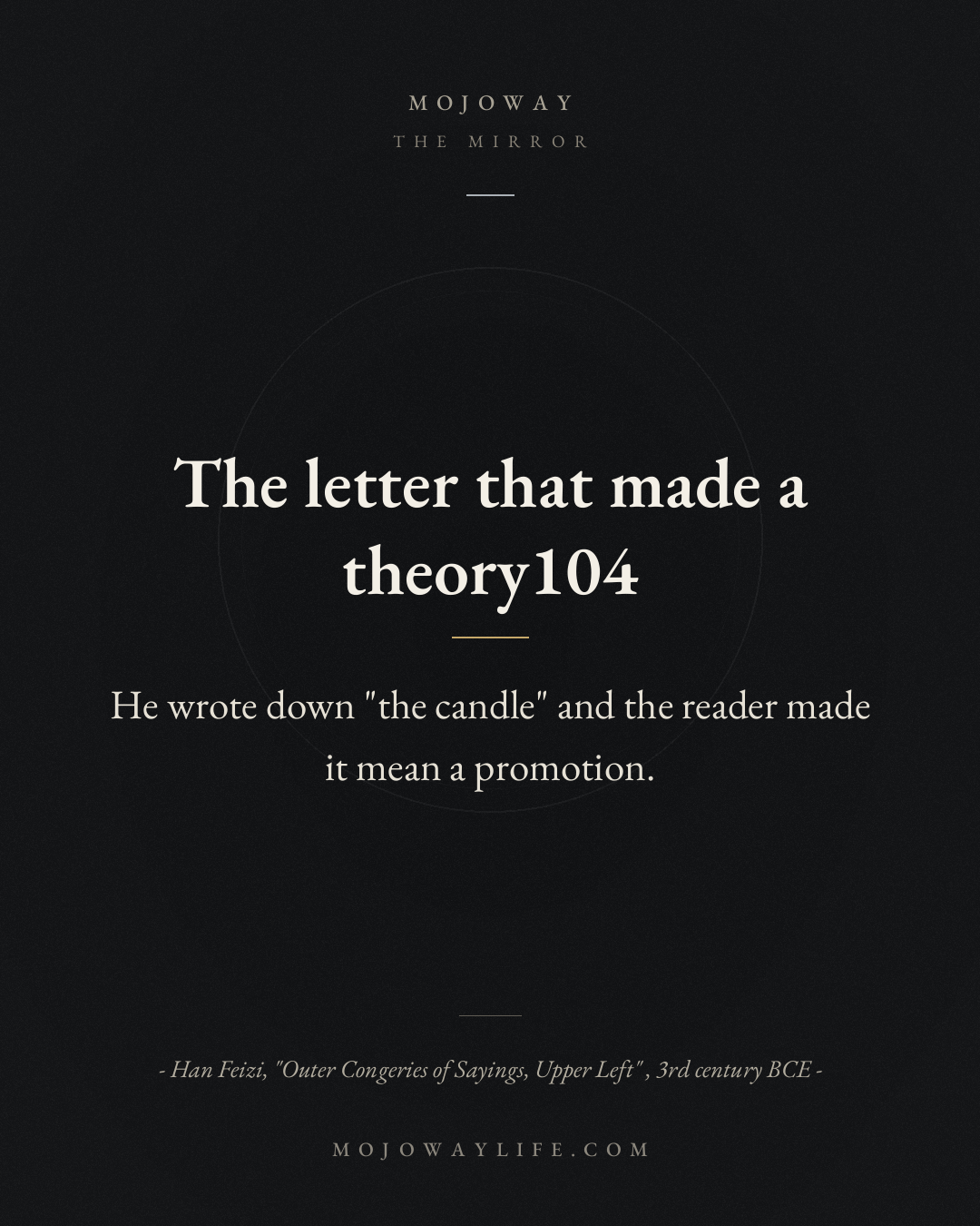 The letter that made a theory