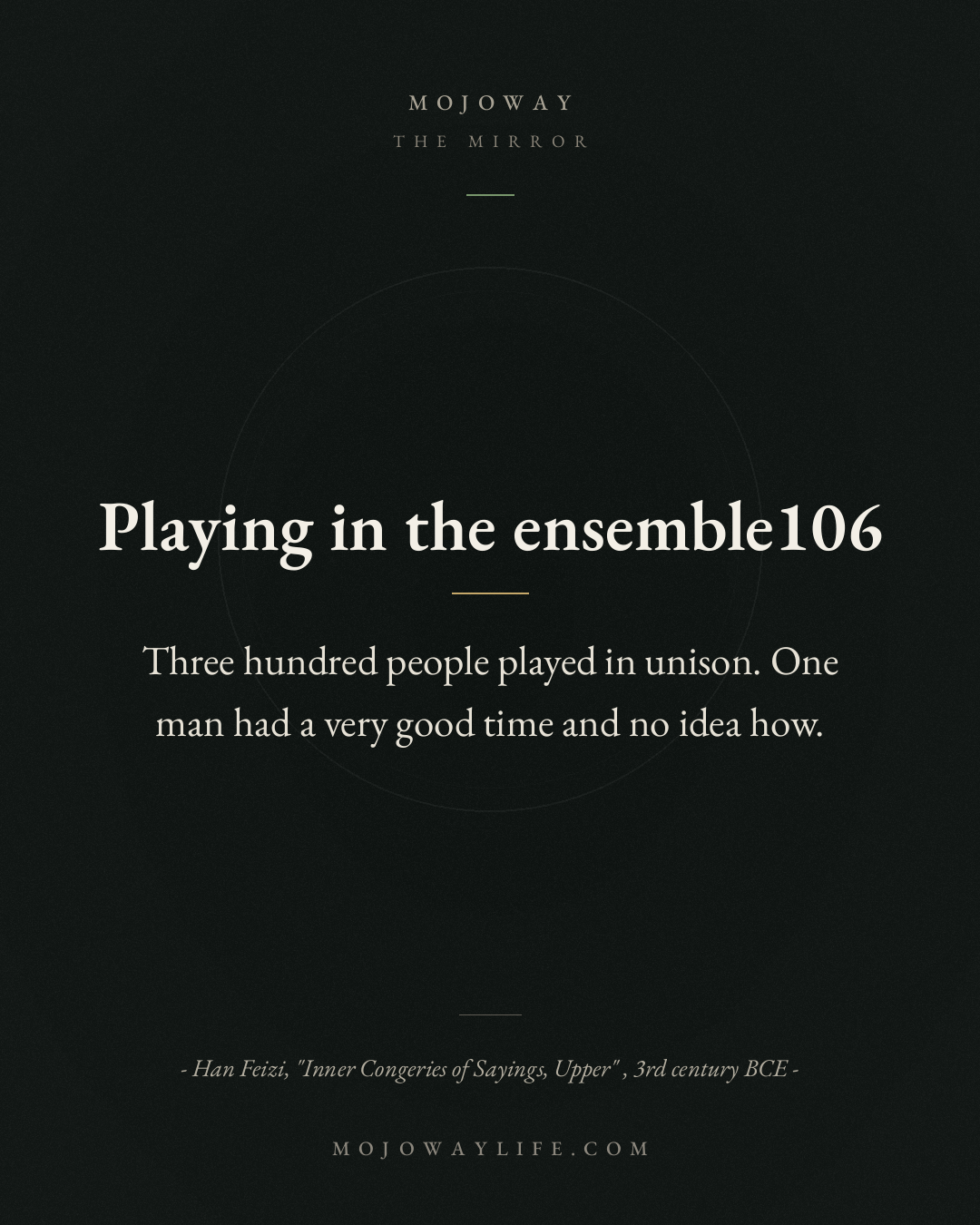 Playing in the ensemble