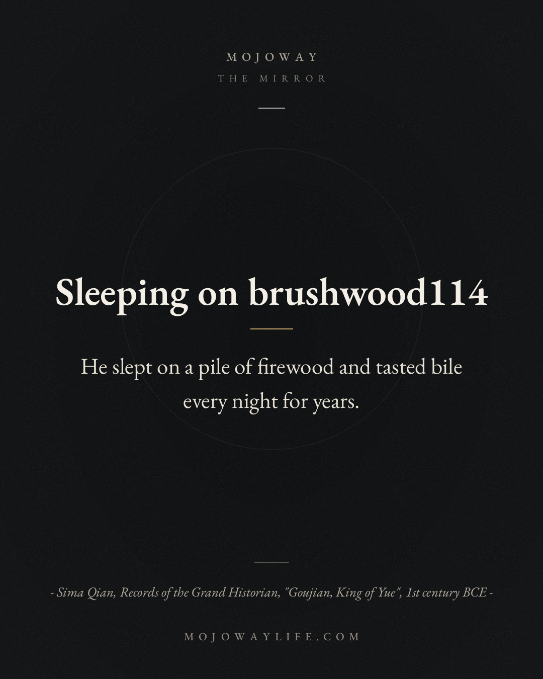 Sleeping on brushwood
