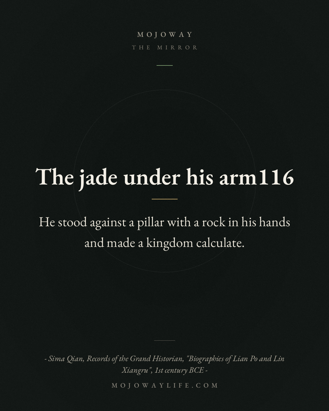 The jade under his arm