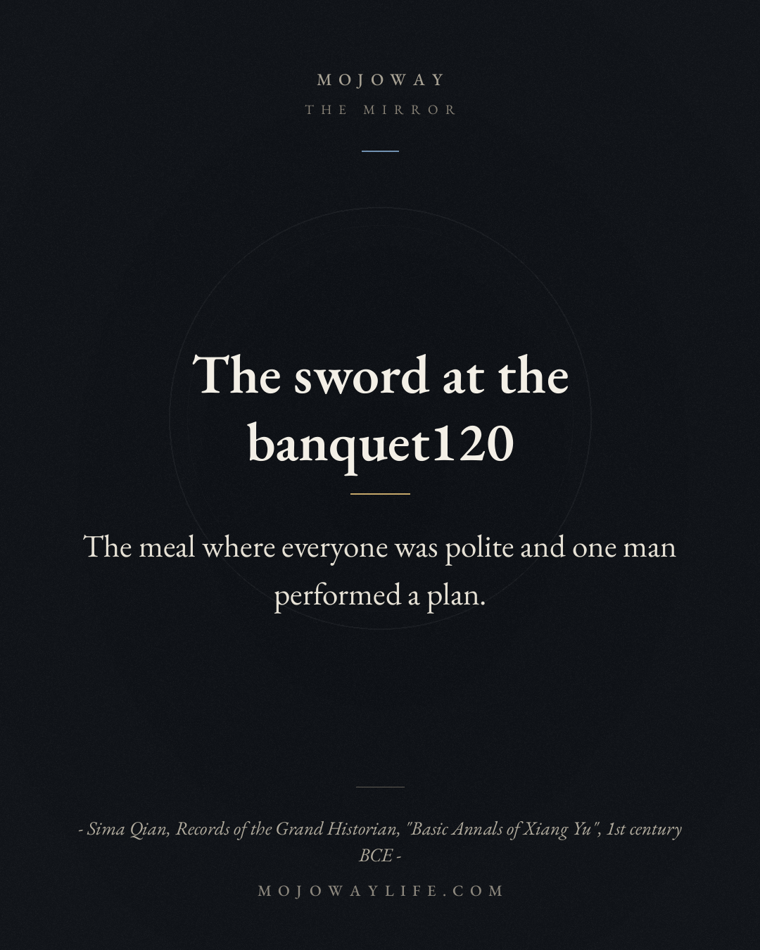 The sword at the banquet