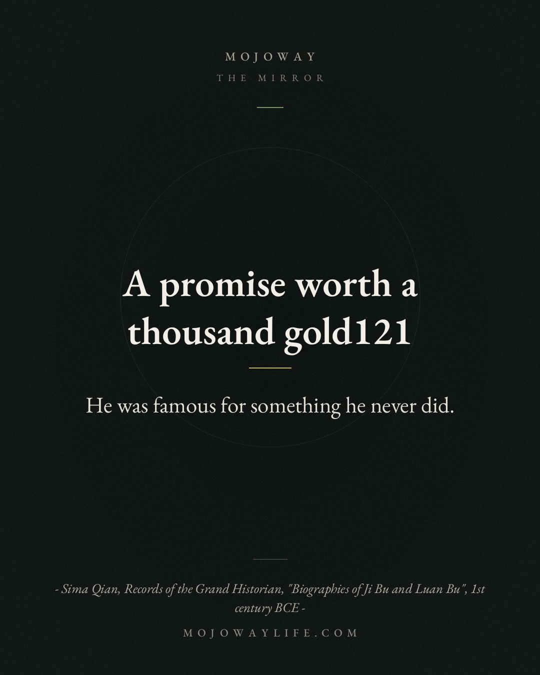 A promise worth a thousand gold