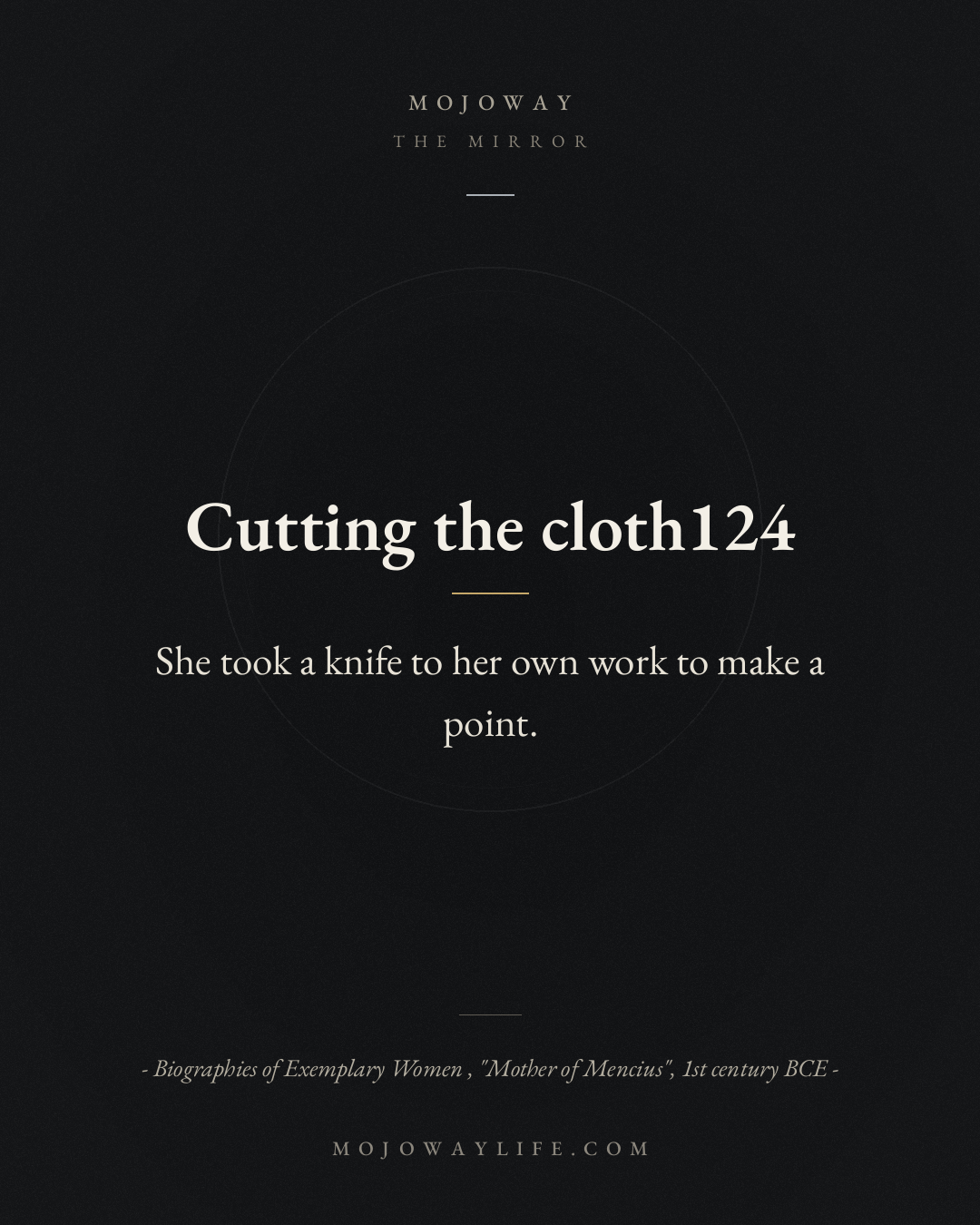 Cutting the cloth