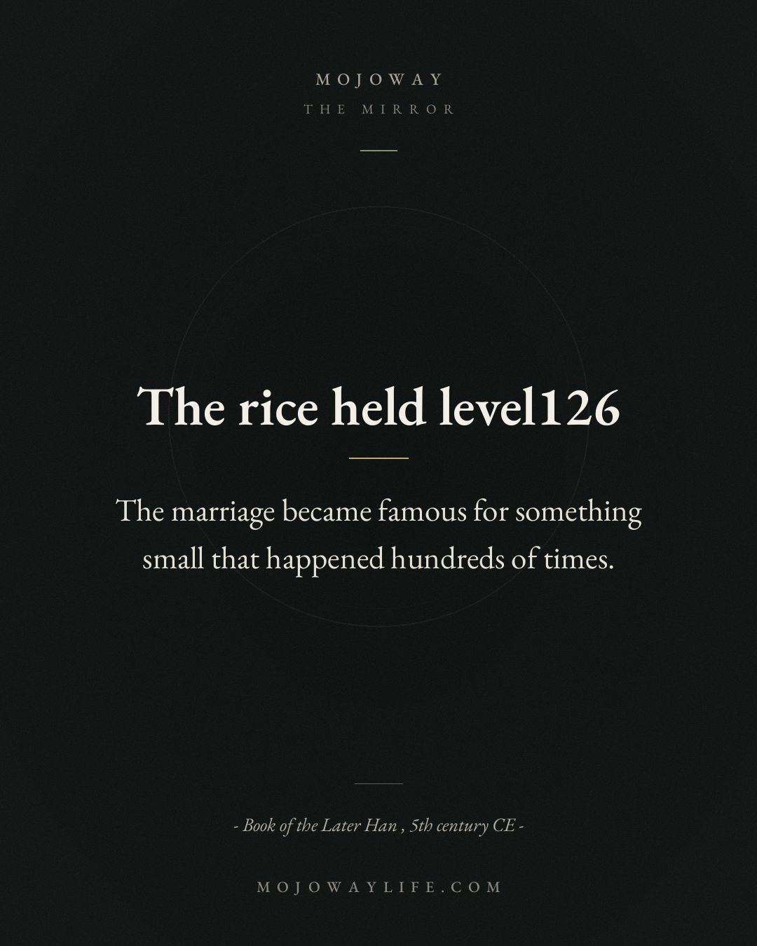 The rice held level