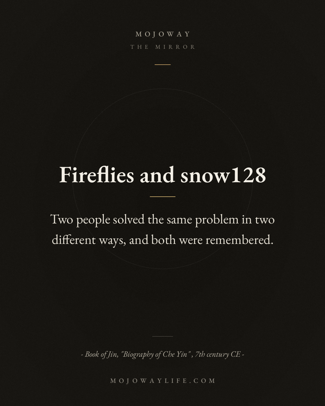 Fireflies and snow