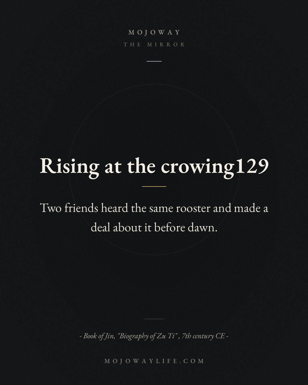 Rising at the crowing
