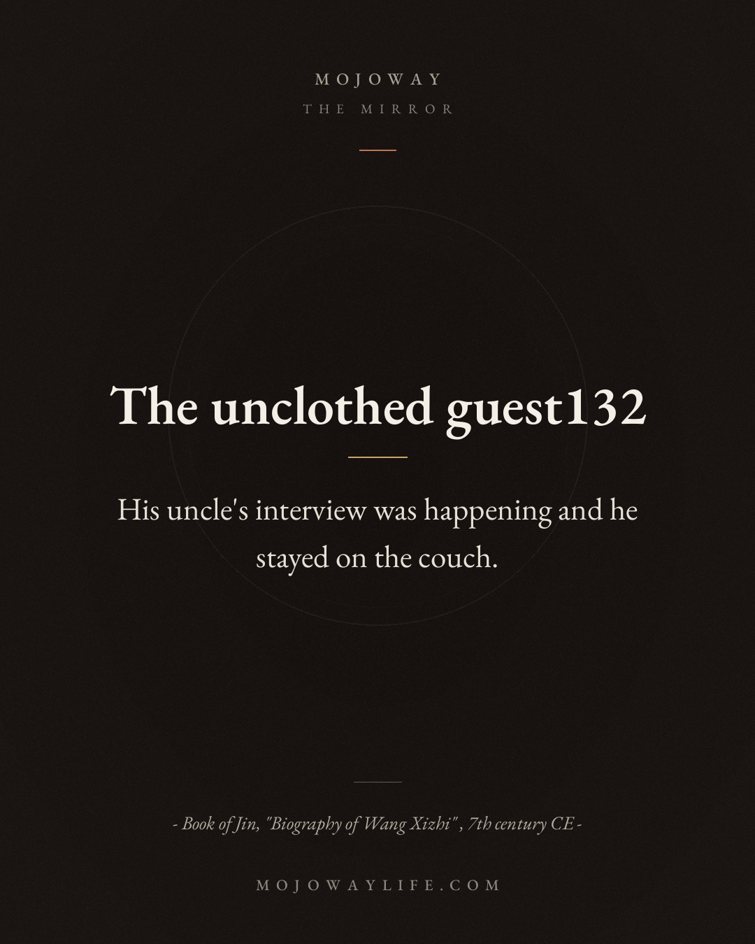 The unclothed guest