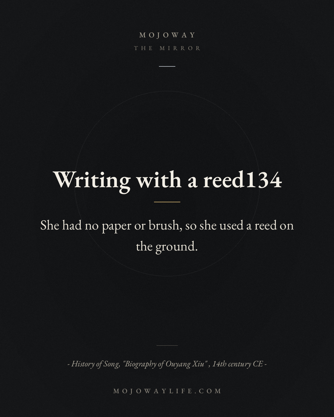 Writing with a reed