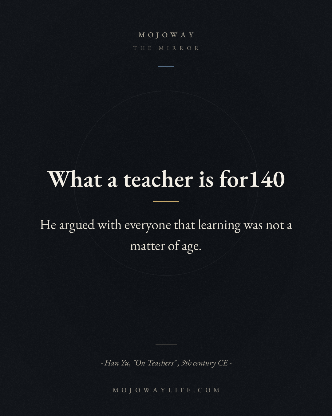 What a teacher is for