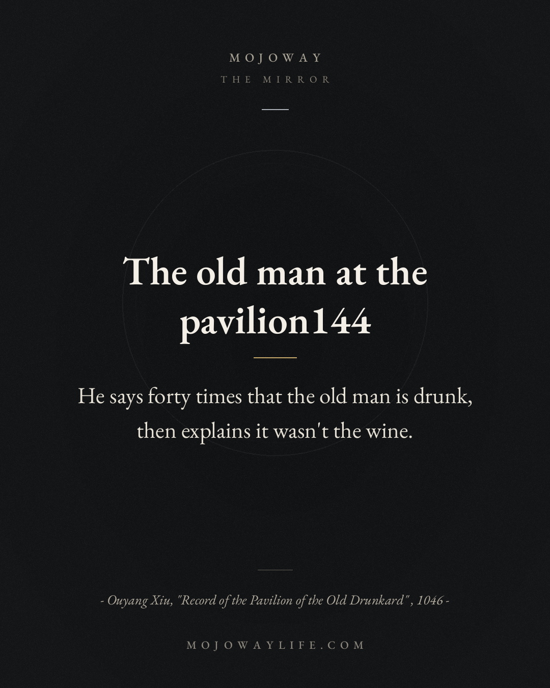 The old man at the pavilion
