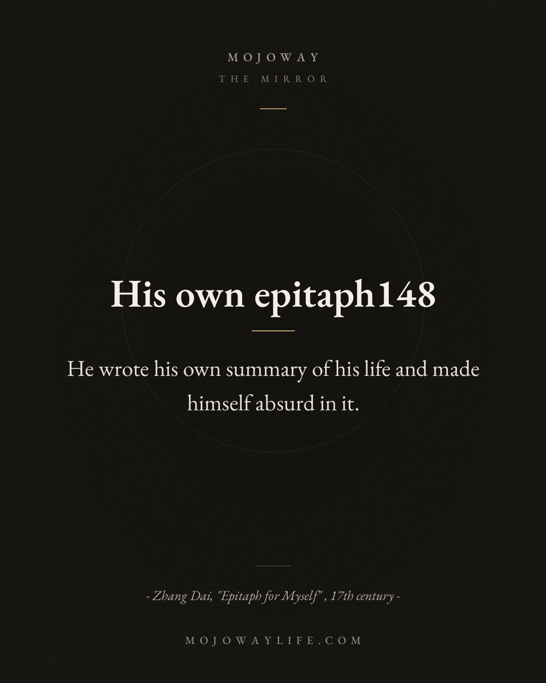 His own epitaph