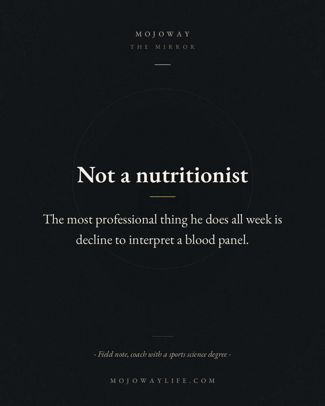 Not a nutritionist