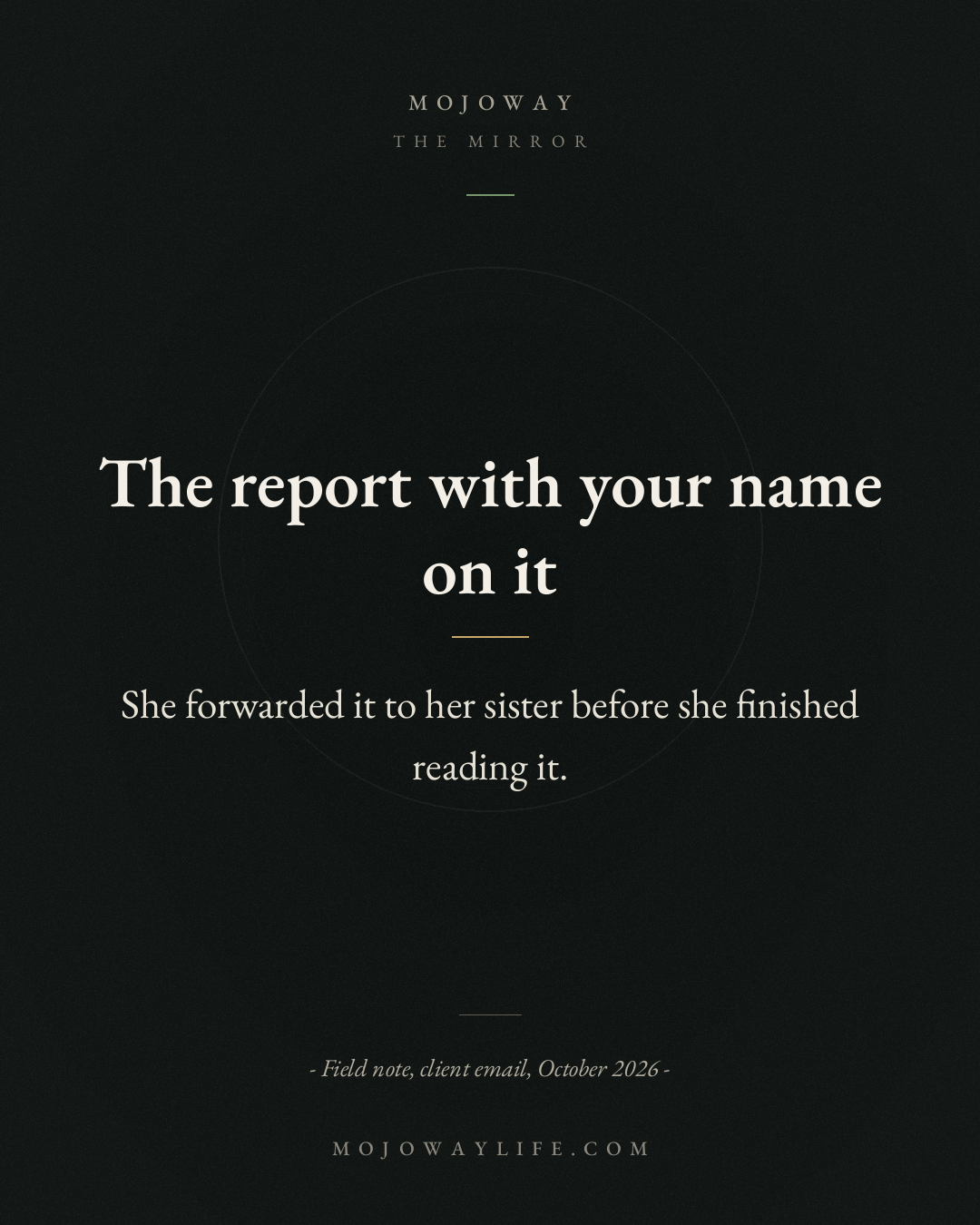 The report with your name on it