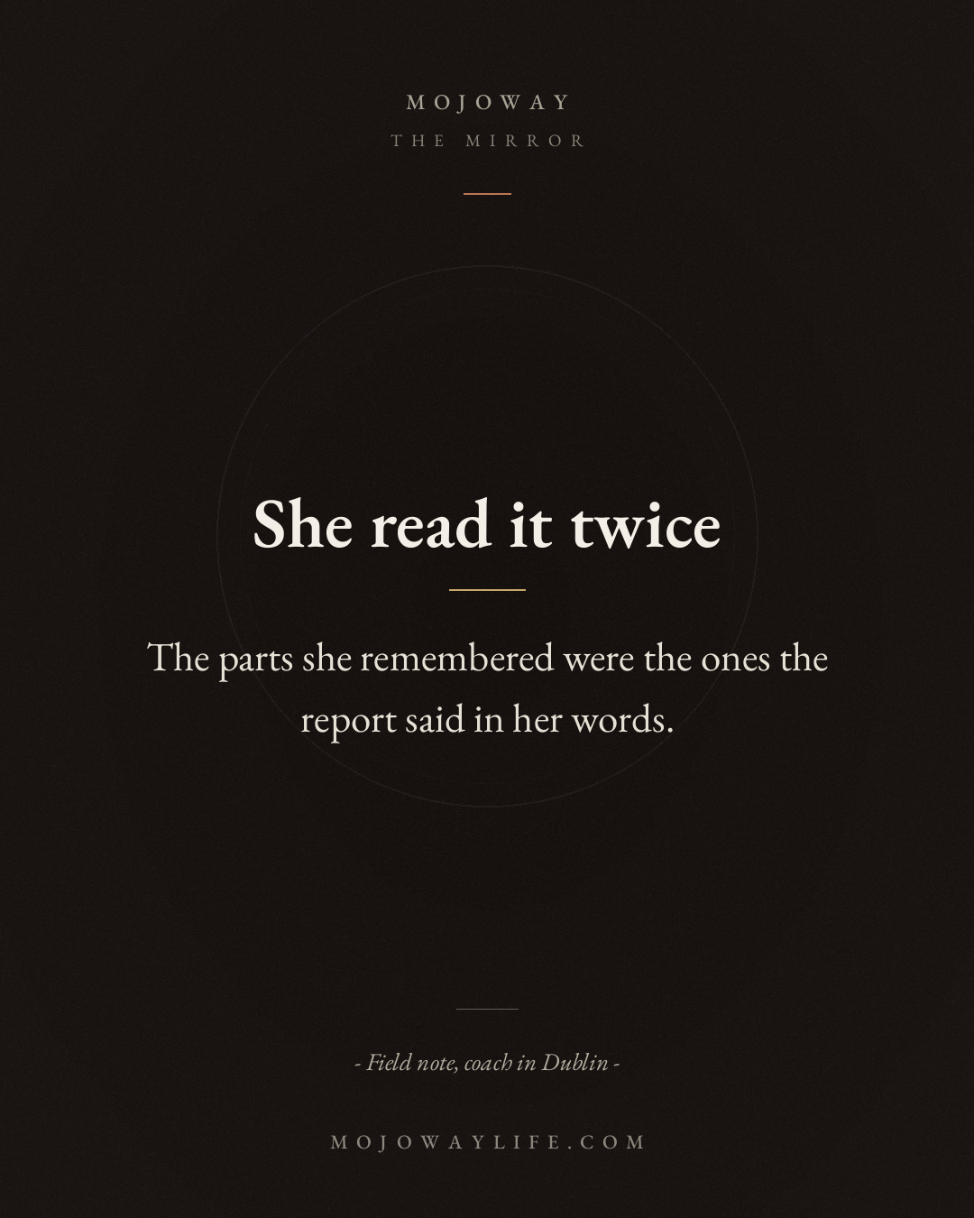 She read it twice