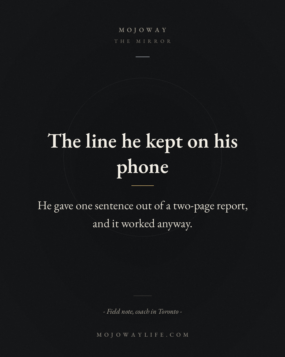 The line he kept on his phone