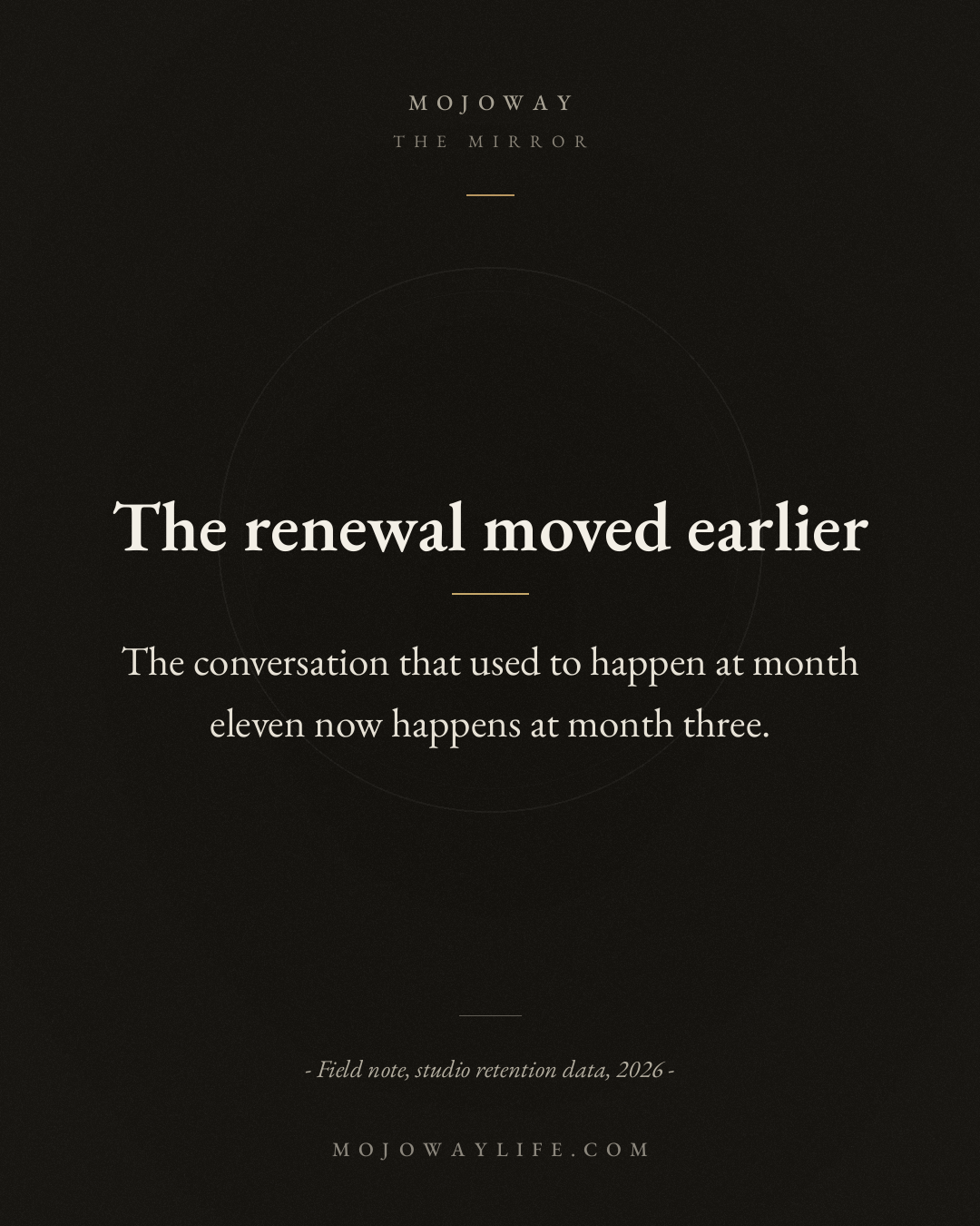 The renewal moved earlier