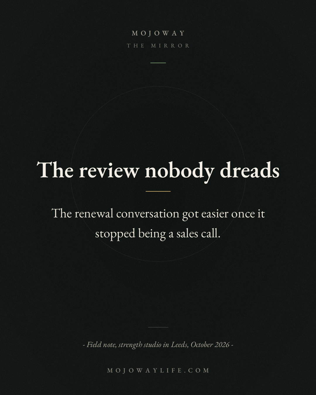 The review nobody dreads