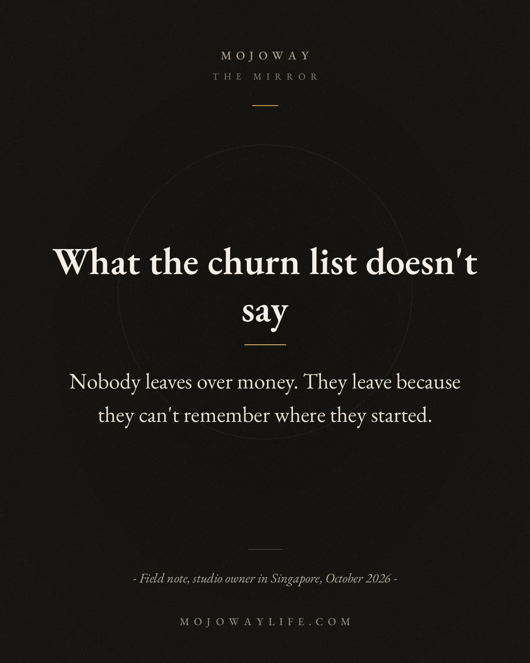 What the churn list doesn't say
