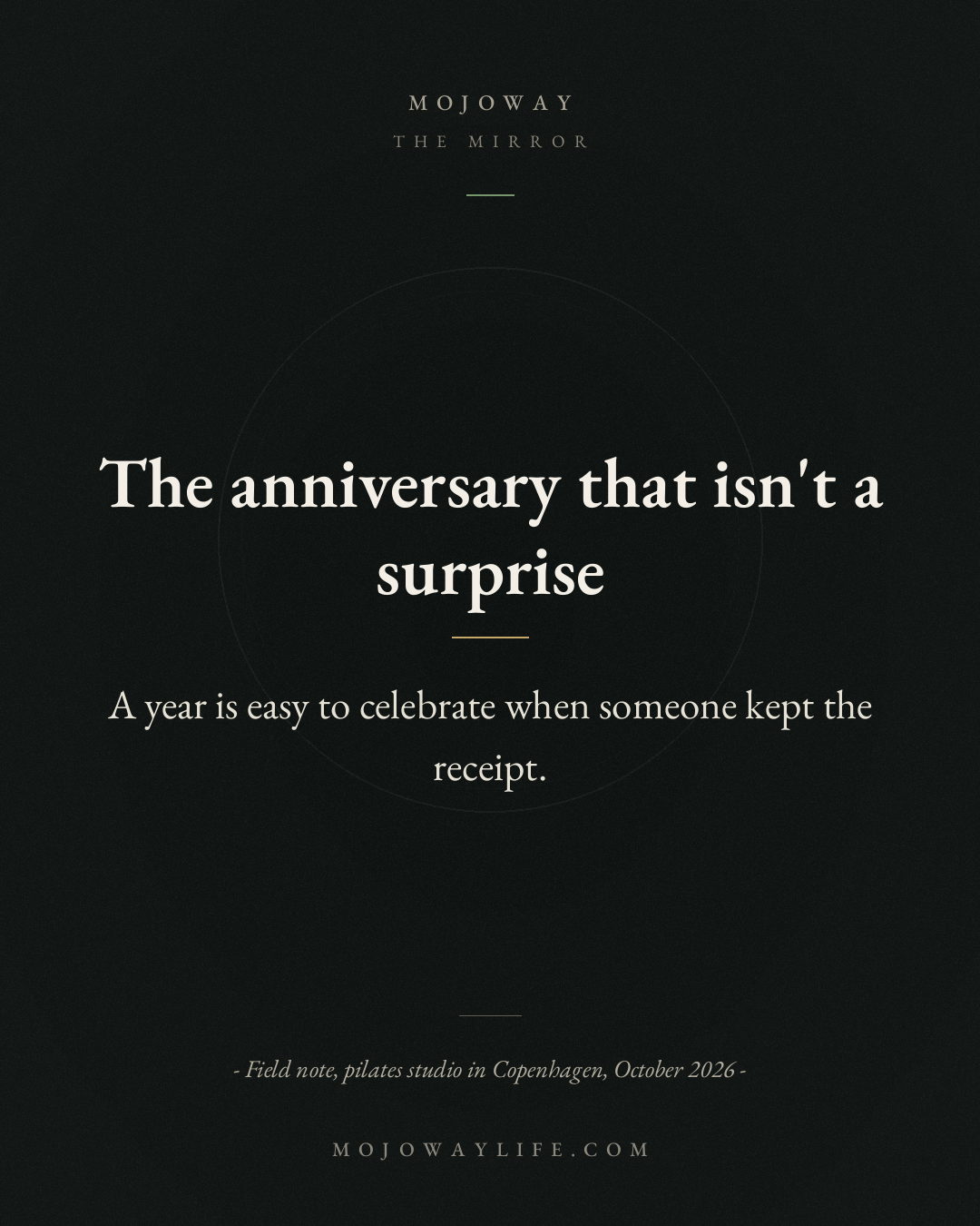 The anniversary that isn't a surprise