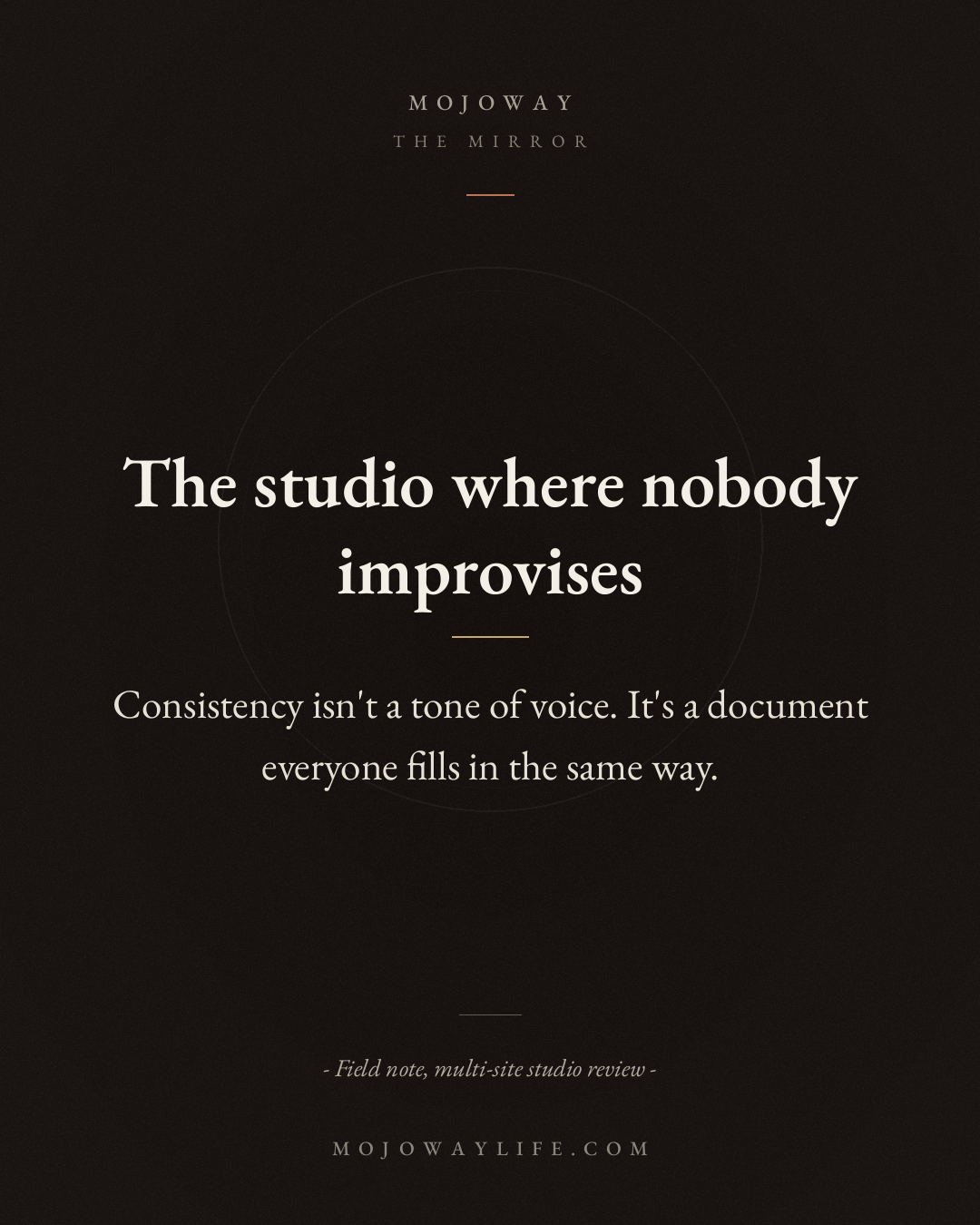 The studio where nobody improvises
