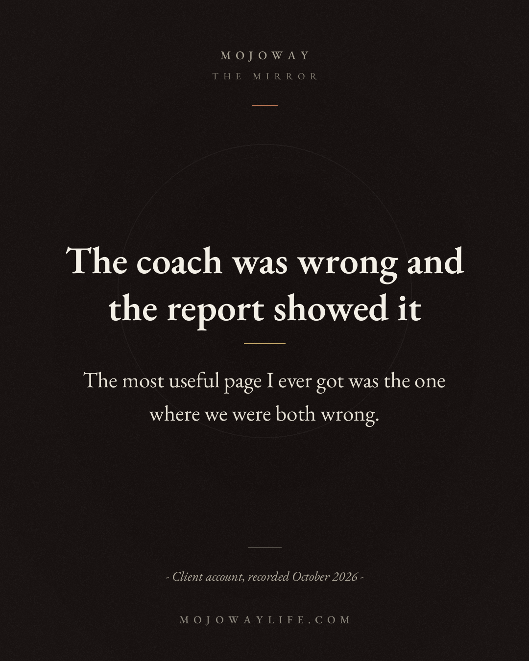 The coach was wrong and the report showed it