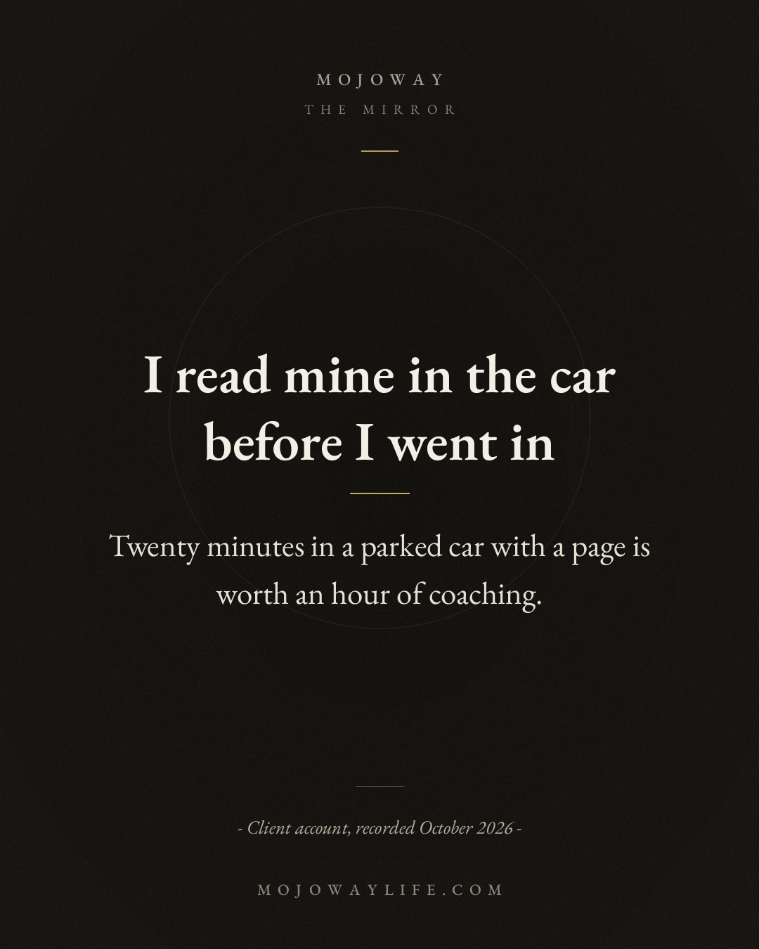 I read mine in the car before I went in