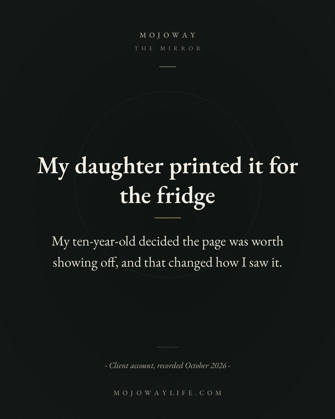 My daughter printed it for the fridge